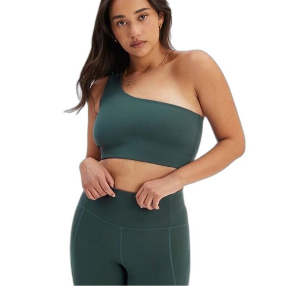 NEW Girlfriend Collective Bianca One Shoulder Bra - Terrace 
XXS - Picture 2 of 4